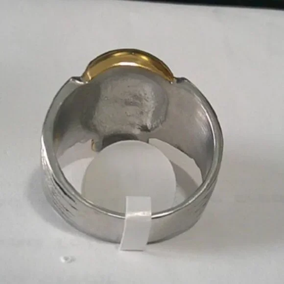 Skull Gold IP Two Tone Biker Ring Stainless Steel Sizes 11-12-13-14 New - Picture 4 of 4